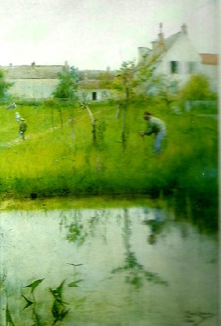 Carl Larsson gubben och nyplanteringen oil painting image